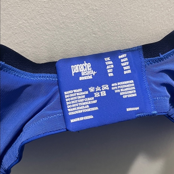 Panache Blue, White, and Green Sports Bra - Picture 2 of 4